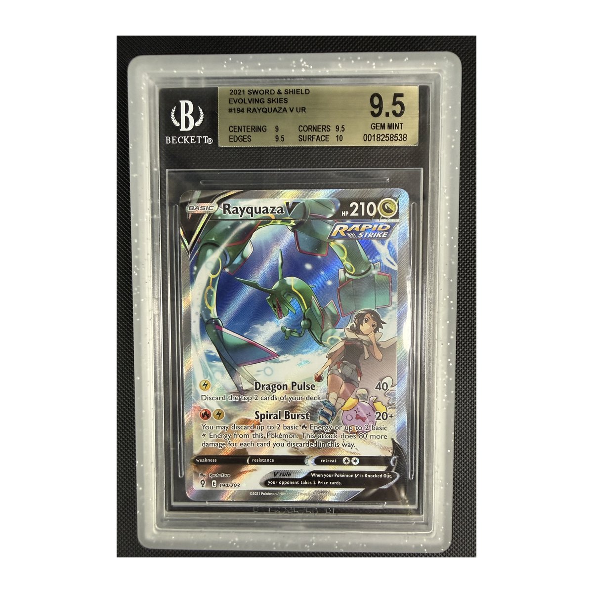rayquaza v pokemon card BGS 9.5 Evolving Skies (Alternate Full Art) 194 Ultra Rare – Team Collectors I have these made 2023 Pokemon Card Grading PSA Grade:PSA 9 ascended heroes display case