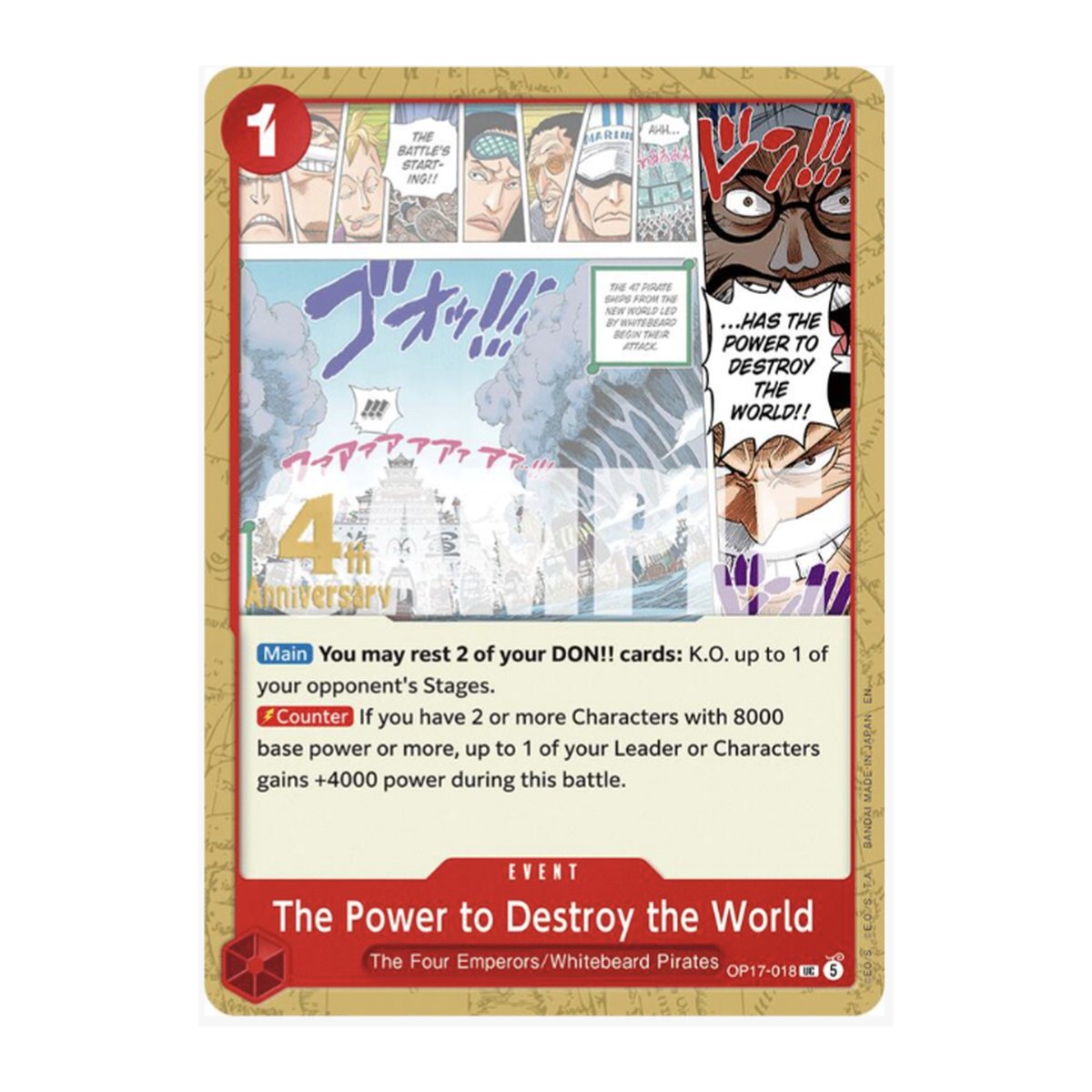 The Power to Destroy the World OP17-018 Release Event Uncommon