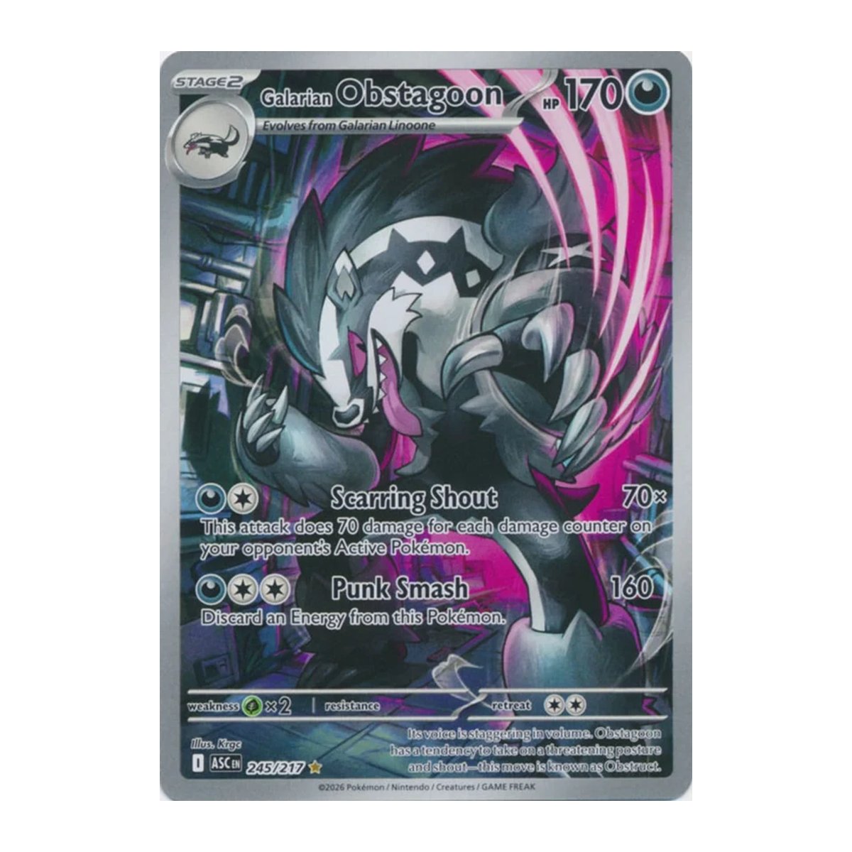Ascended Heroes Galarian Obstagoon 245 Ultra Rare