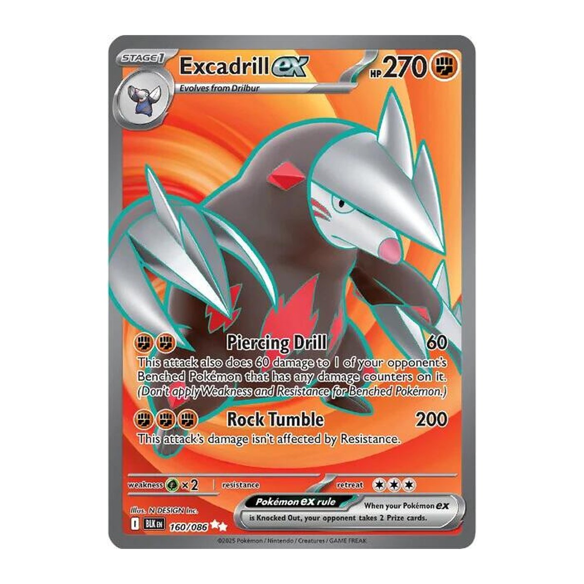 Black Bolt Excadrill ex 160 Ultra Rare