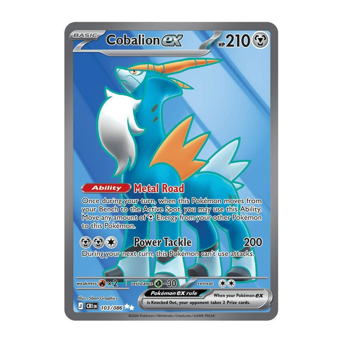Chaos Rising Cobalion ex 103 Ultra Rare