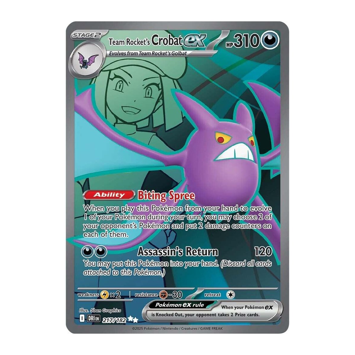 Destined Rivals Team Rocket's Crobat 217 Ultra Rare