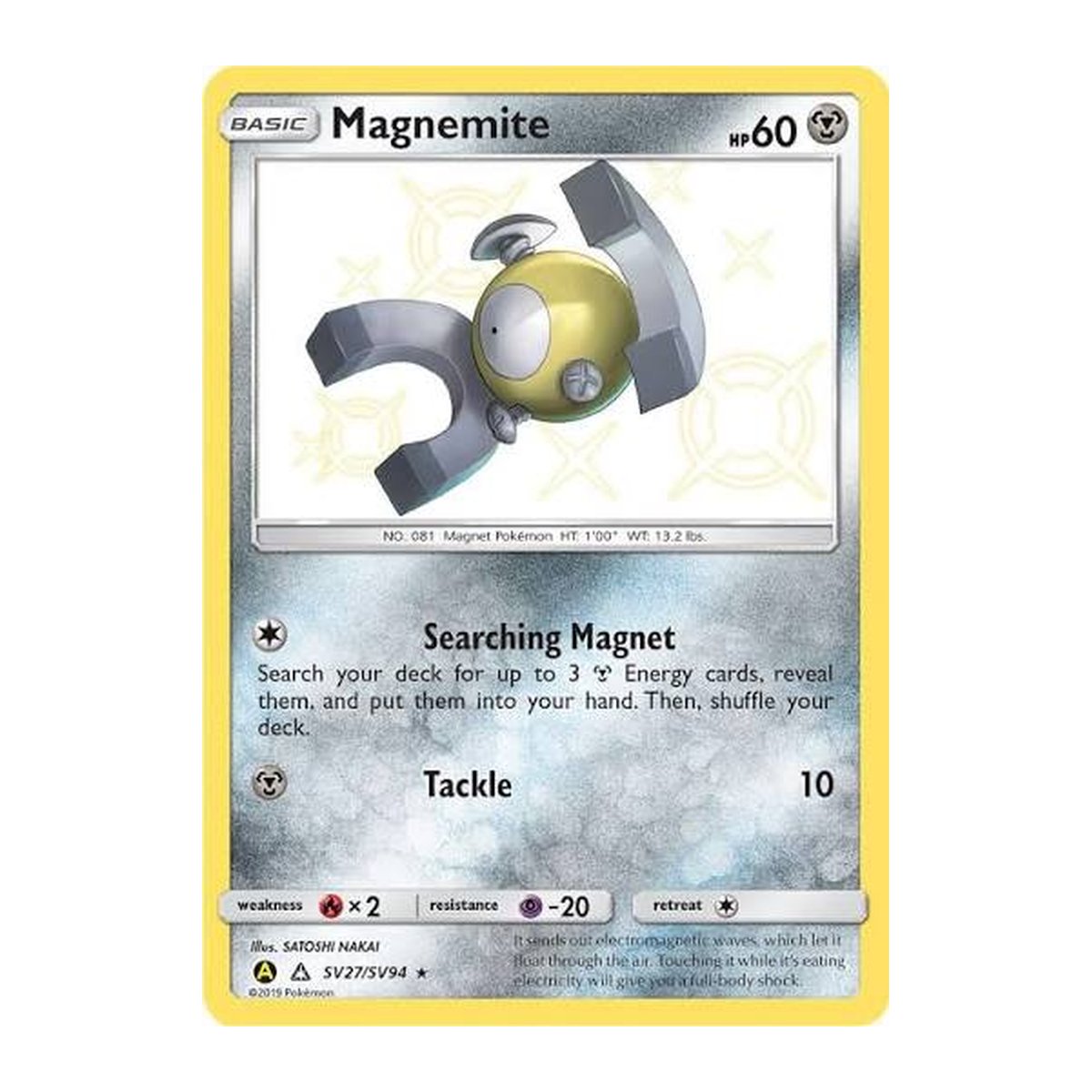 Hidden Fates Magnemite SV27 Shiny Holo Rare