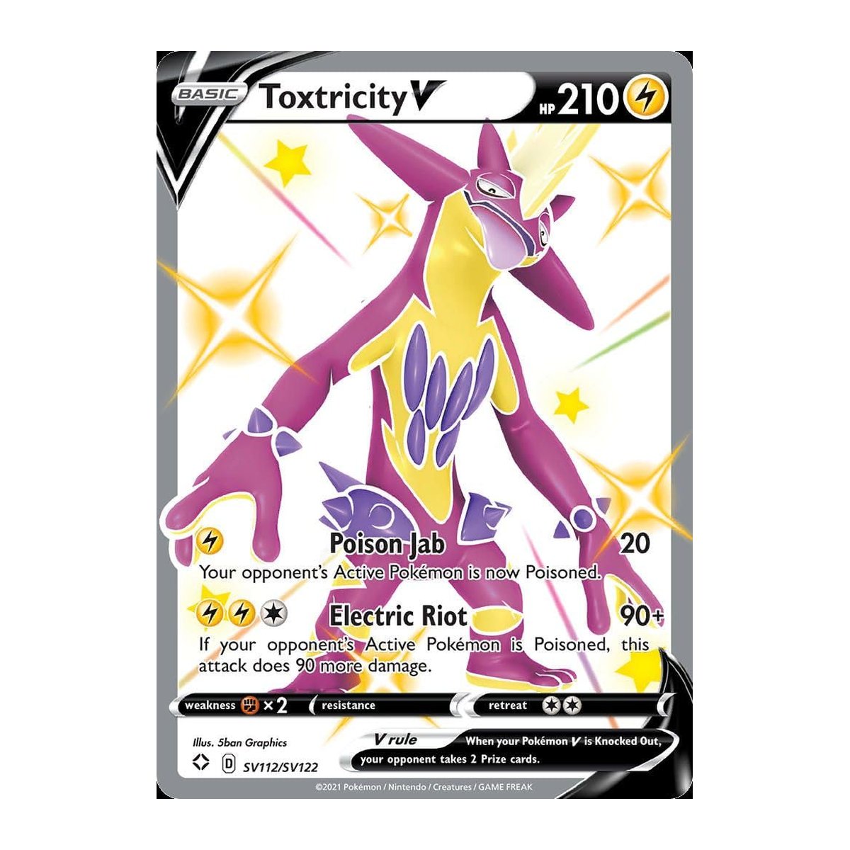 Shining Fates Toxtricity V SV112 Shiny Holo Rare