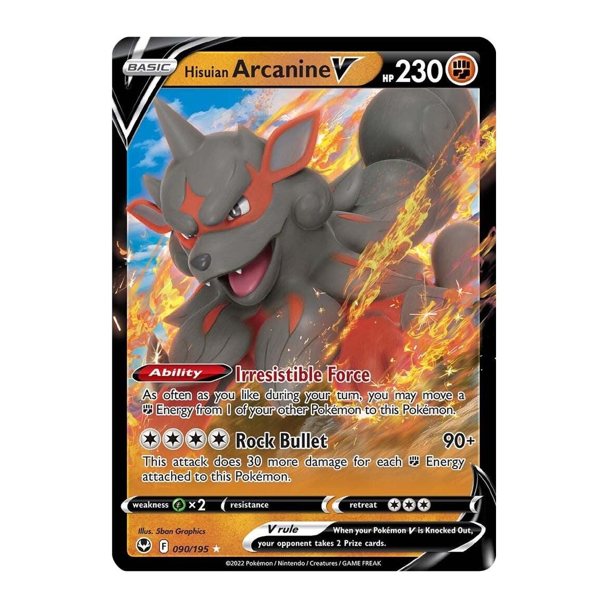 Silver Tempest Hisuian Arcanine V Ultra Rare