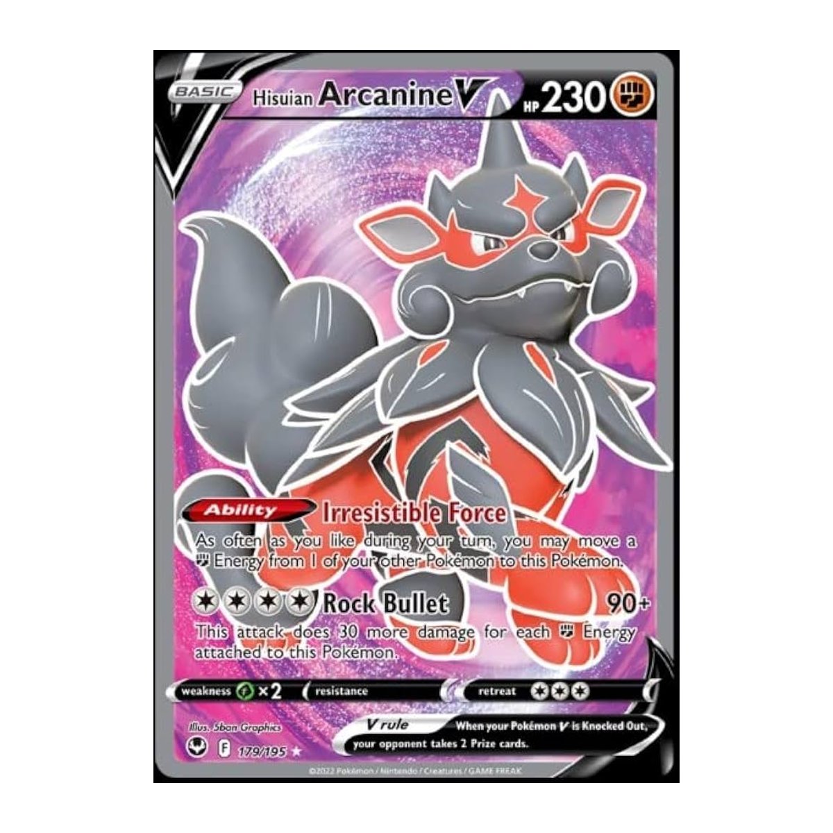 Silver Tempest Hisuian Arcanine V Ultra Rare