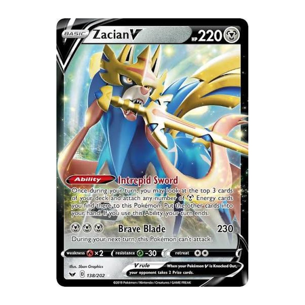 Sword & Shield Zacian V Ultra Rare