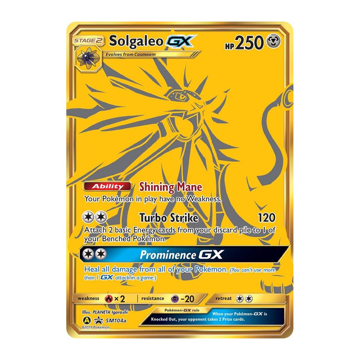 Sun & Moon Promo Solgaleo GX SM104A Promos