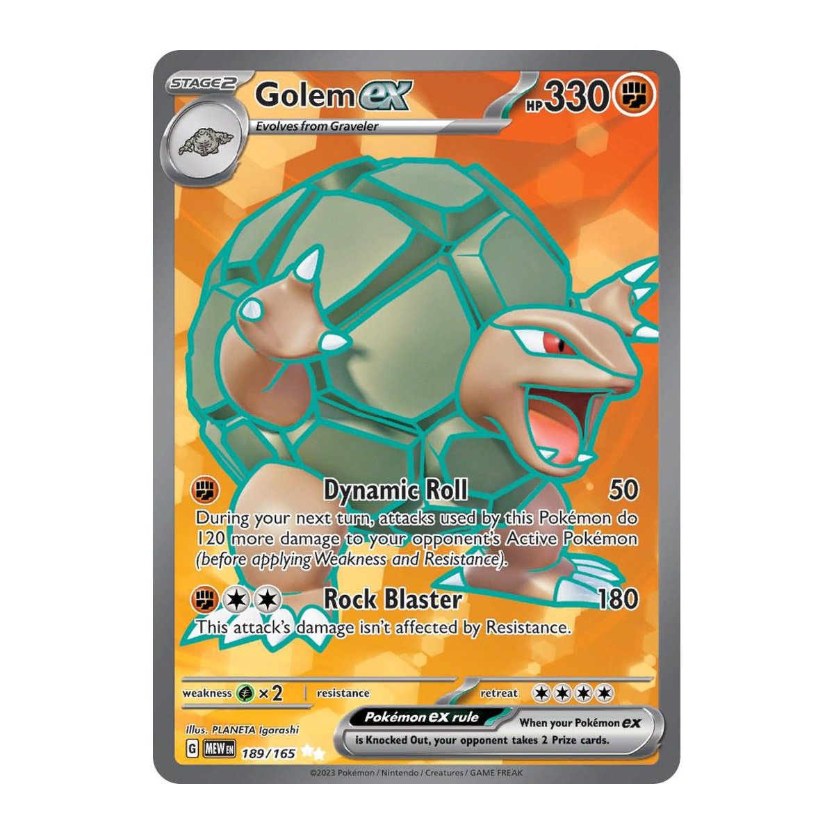 golem ex pokemon card - 076/165 - TCG Scarlet & Gx2 / None / 4 Generations Singles Golem ex (Double Rare) -