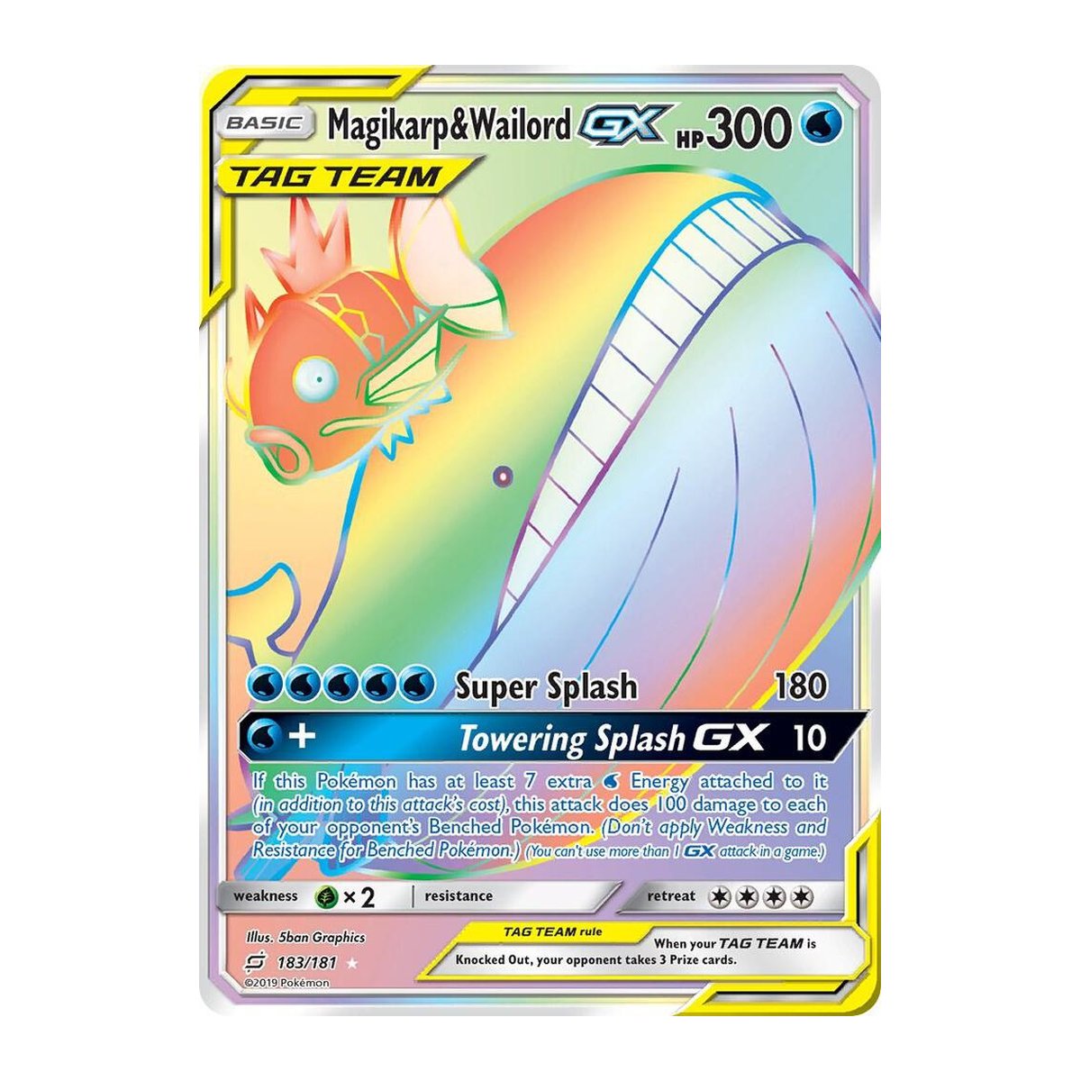 Team Up Magikarp & Wailord GX TAG TEAM (Secret) Secret Rare
