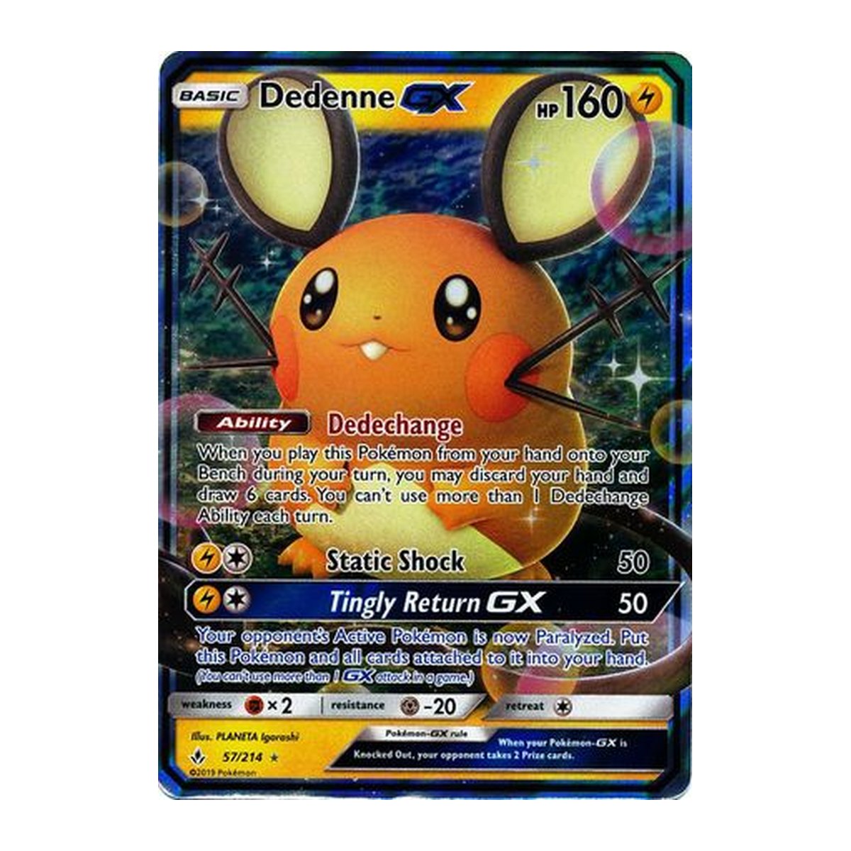 Unbroken Bonds Dedenne GX Ultra Rare