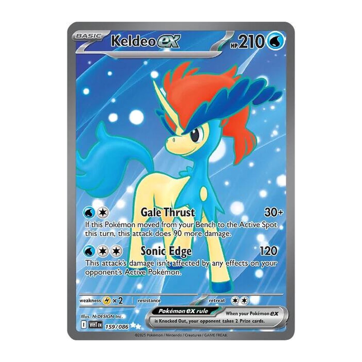 White Flare Keldeo ex 159 Ultra Rare
