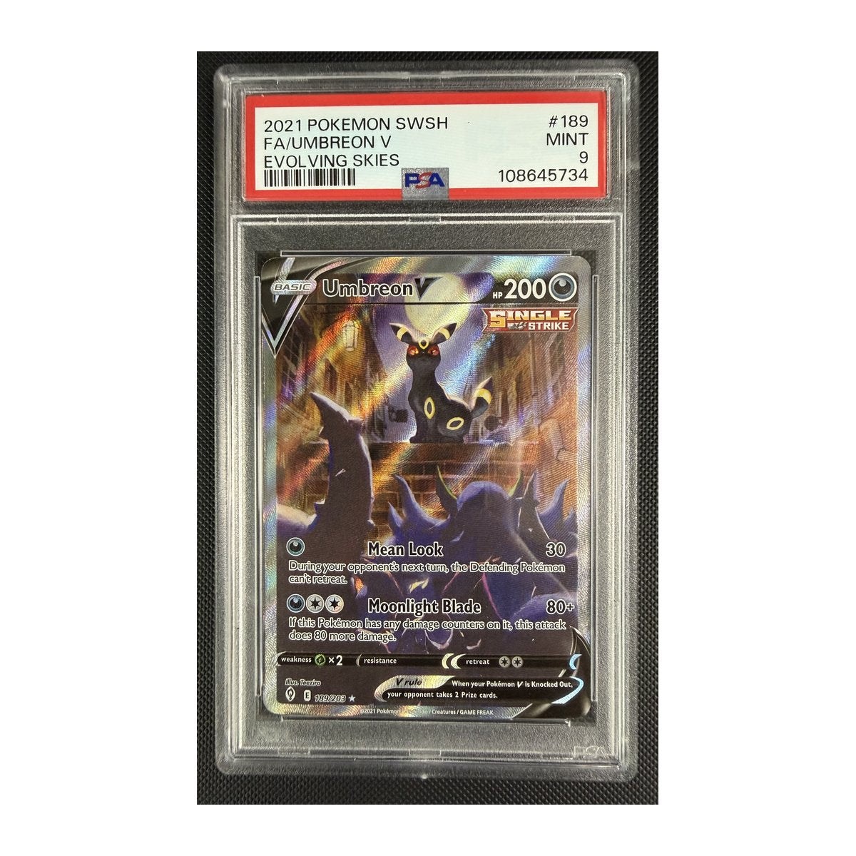 PSA 9 Evolving Skies Umbreon V (Alternate Full Art)