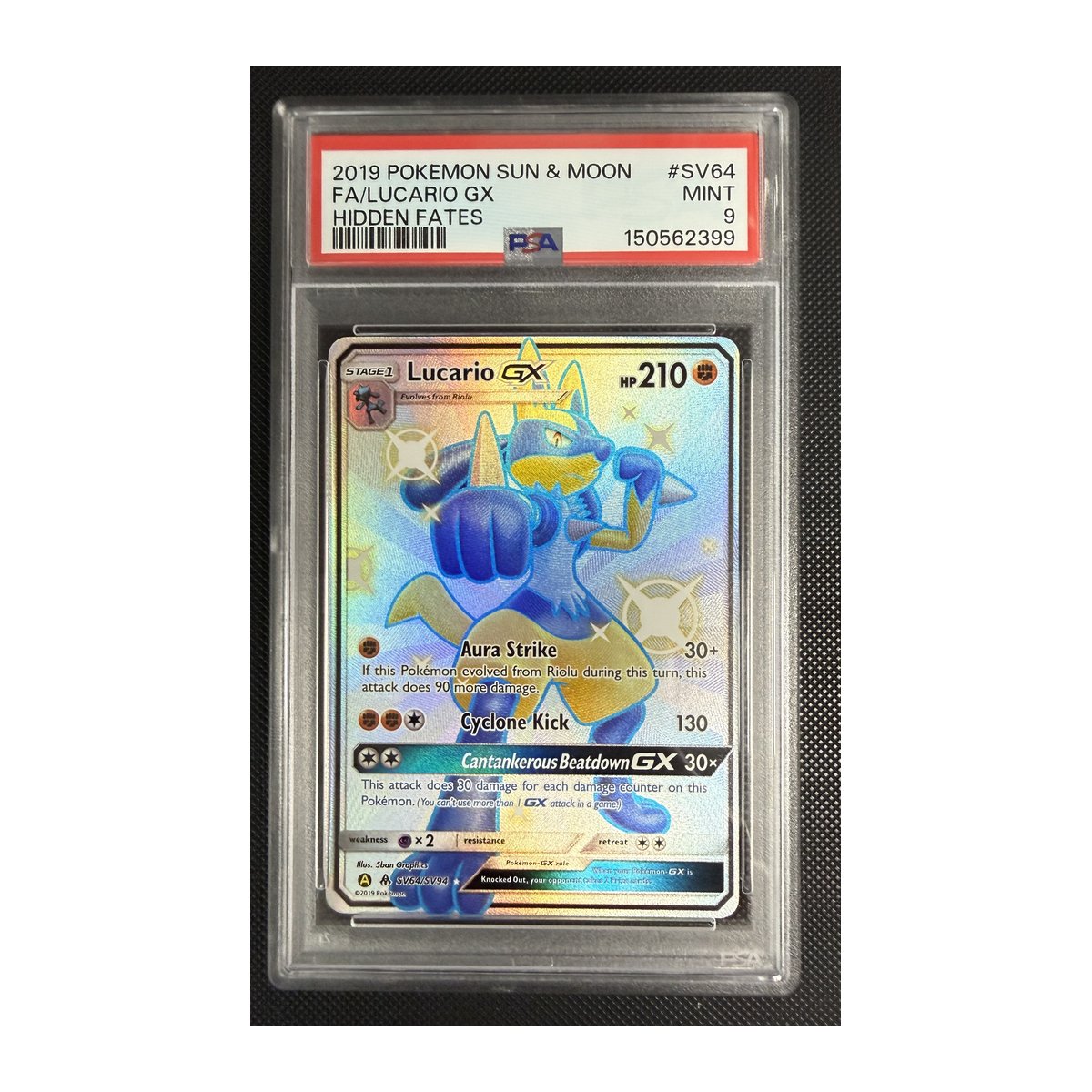 PSA 9 Hidden Fates Lucario GX