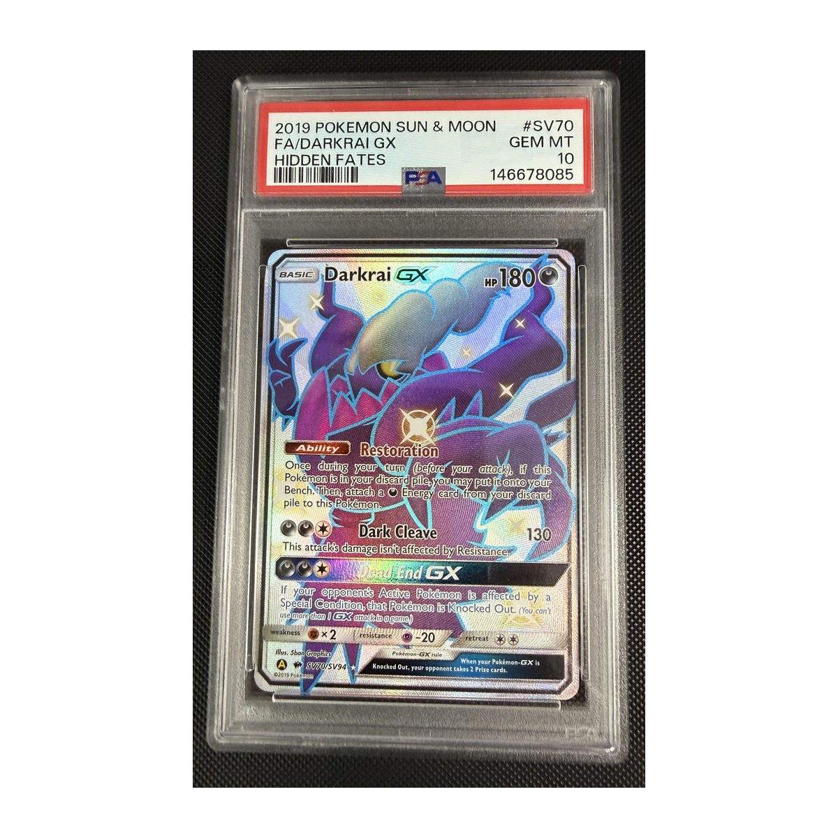 PSA 10 Hidden Fates Darkrai GX