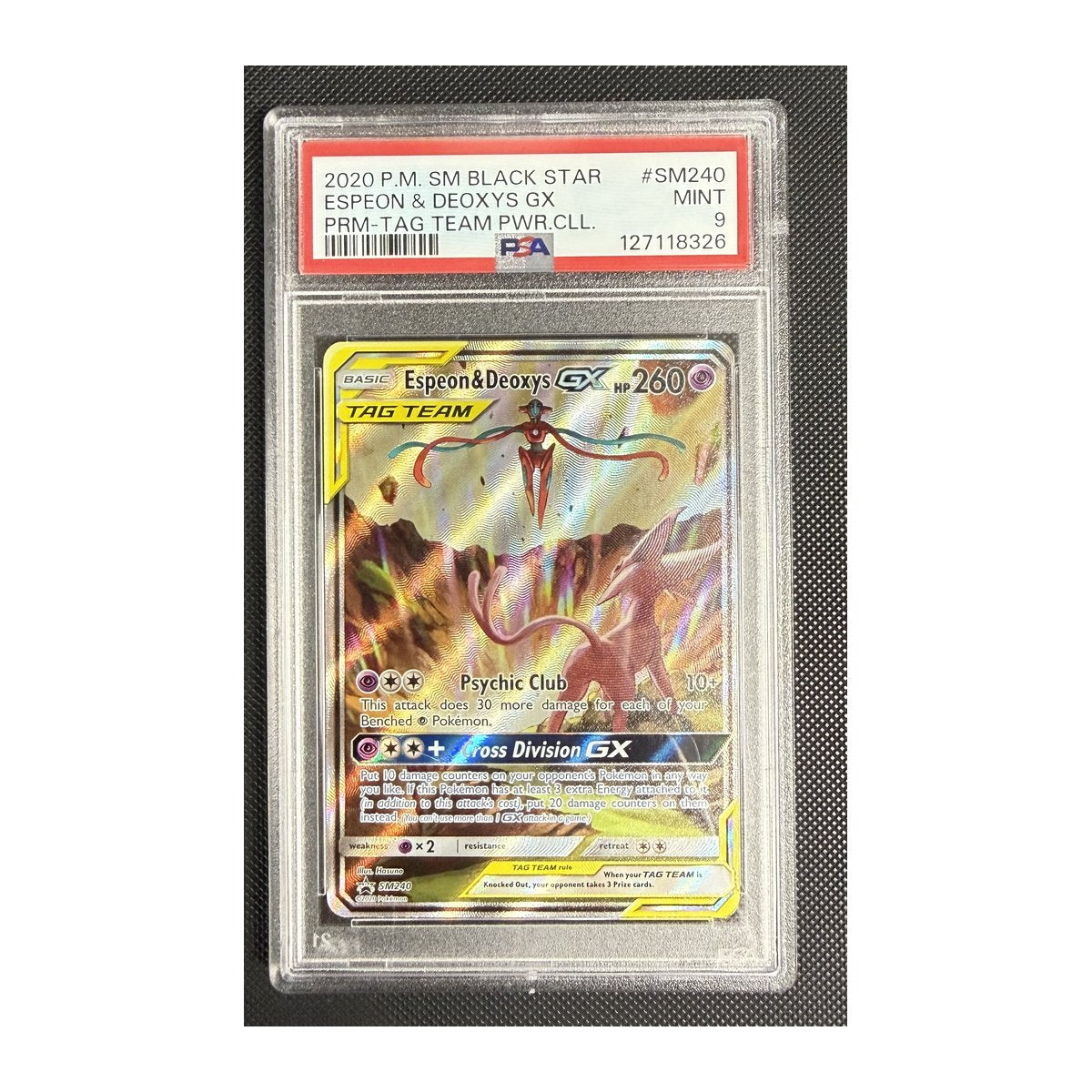 PSA 9 Sun & Moon Promo Espeon & Deoxys GX
