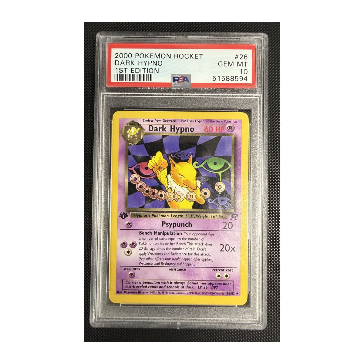 PSA 10 Team Rocket Dark Hypno (1ST ED.)