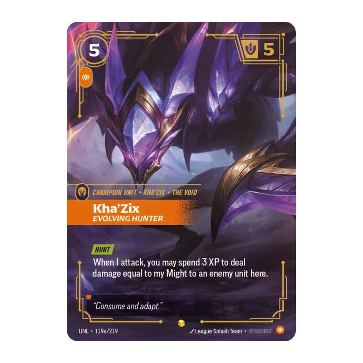 Unleashed Kha'Zix 119A Alternate Art