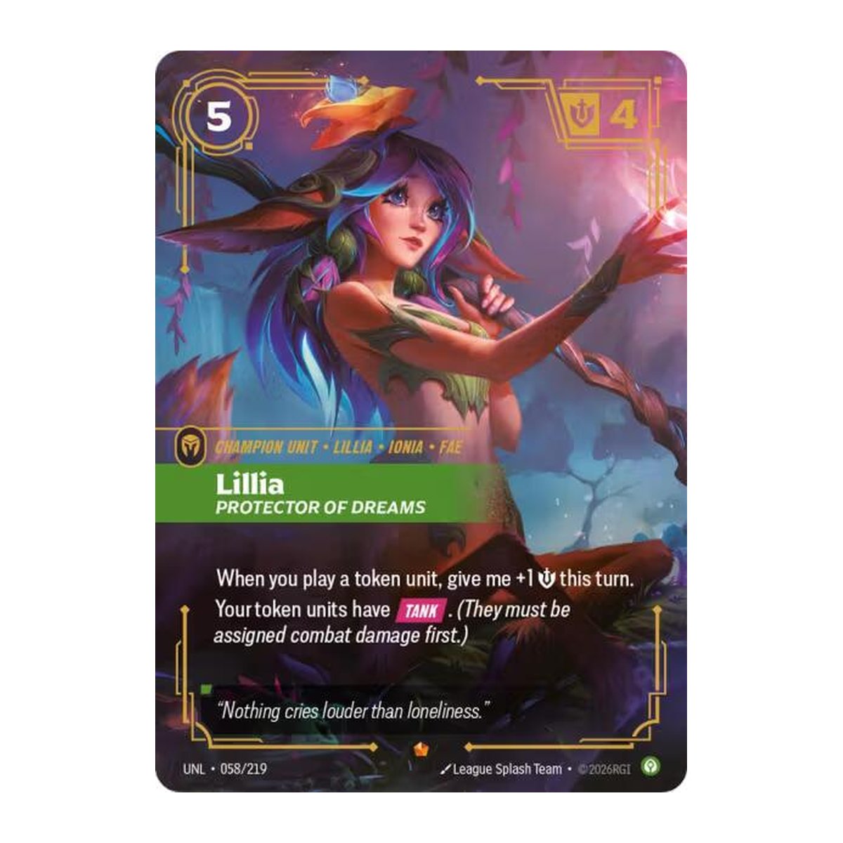 Unleashed Lillia, Protector of Dreams 58 Epic