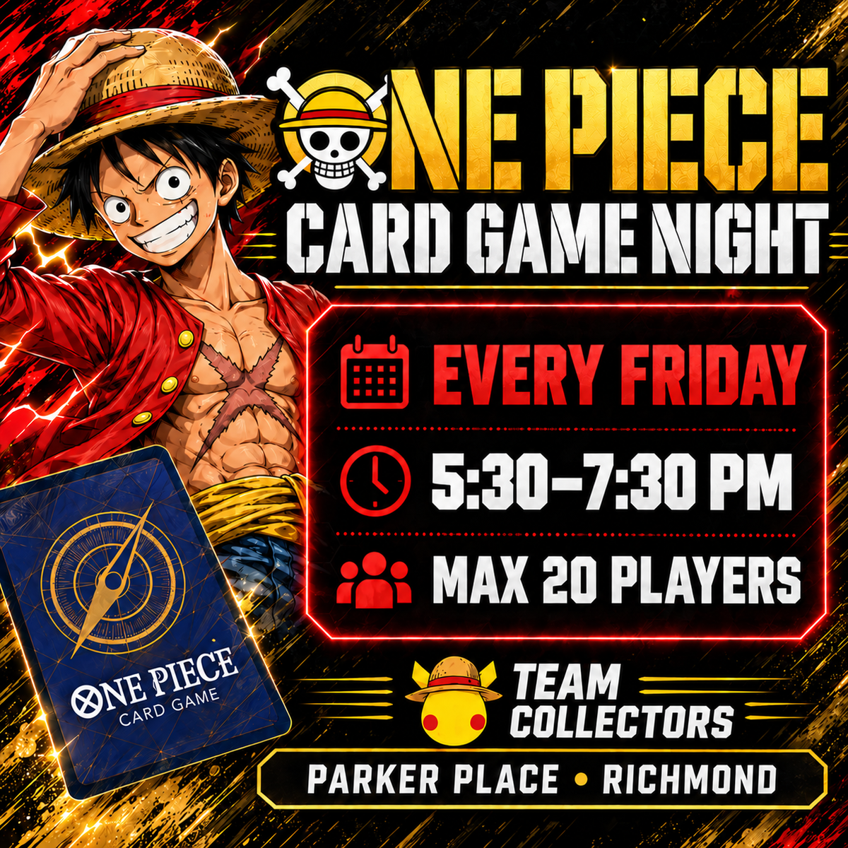 Tournament image - one-piece-store-tournament - one-piece-card-game-store-tournament-friday-team-collectors-richmond 